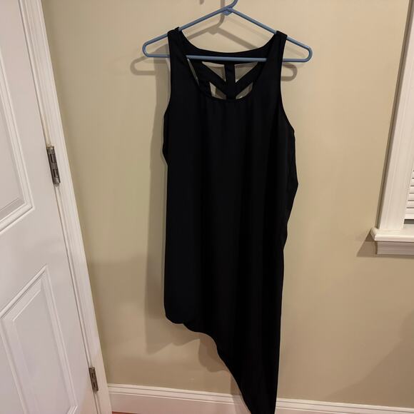 Mossimo Strappy Back Asymmetrical Black Shift Tank Dress Size Medium - Picture 1 of 8